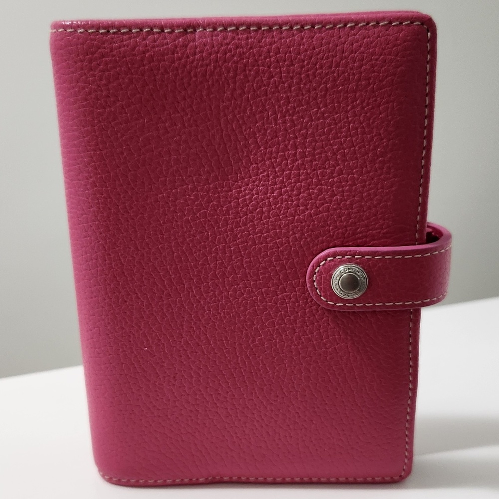 COACH Raspberry Pink Pebbled Leather Planner